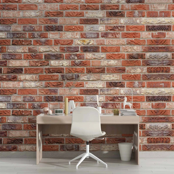 Doğal Turuncu Taş Duvar Temalı Duvar Kağıdı - Resim 4