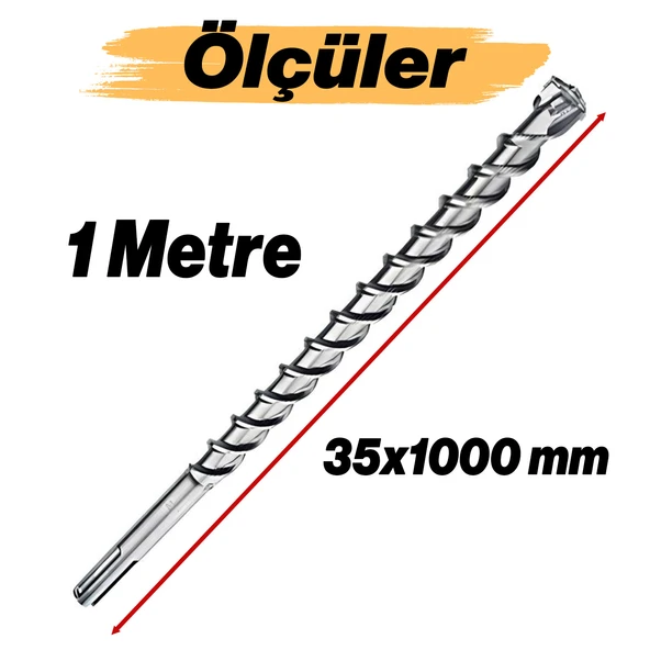Gfb Sds Max Matkap Ucu Beton Duvar Tuğla Açma 35x1000 mm - Resim 2
