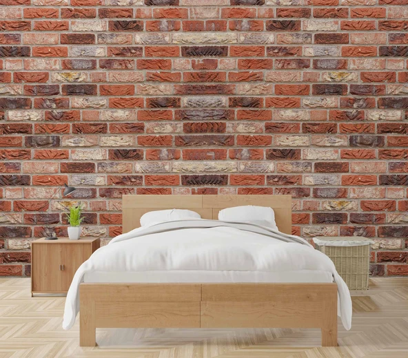 Doğal Turuncu Taş Duvar Temalı Duvar Kağıdı - Resim 2