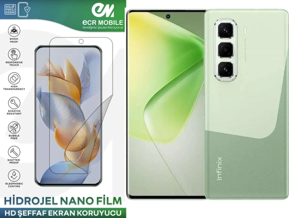 Infinix Hot 50 Pro Plus ile Uyumlu Hidrojel Ekran Koruyucu Film HD-ŞEFFAF(Tempered Cam Değildir!)