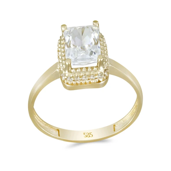 Altın Baget Taşlı Yüzük T074289