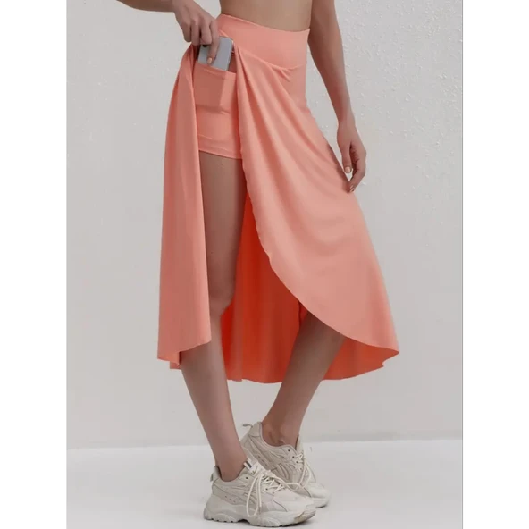 Kadın Lucky Life Kadın Cep Detay Taytlı Sandy Etek - 3