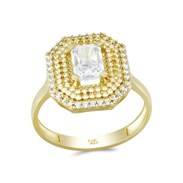 Altın Baget Taşlı Yüzük T074273