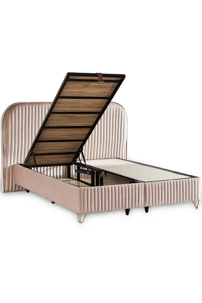 Line Visco Lüks Baza ve Başlık Seti 180x200 cm Çift Kişilik Baza ve Başlık Takımı Krem Babyface - 3