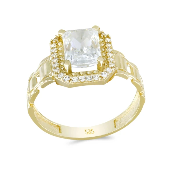 Altın Baget Taşlı Yüzük T074308