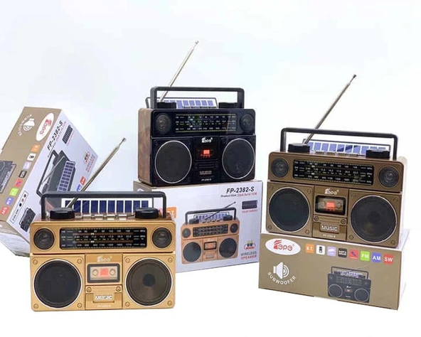 Concord FP-2382S Solar Güneş Enerji Panelli Nostaljik Radyo Bluetooth Hoparlör - Resim 5