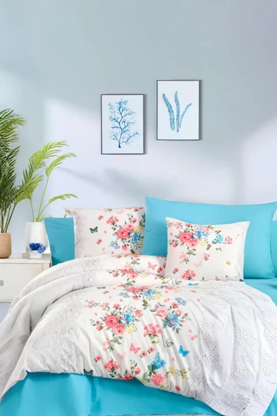 Çift Kişilik Ranforce Nevresim Takımı %100 Pamuklu Butterfly - 2