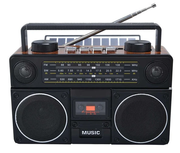 Concord FP-2382S Solar Güneş Enerji Panelli Nostaljik Radyo Bluetooth Hoparlör - Resim 3