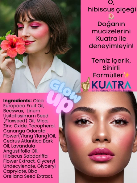 Hibiscus Magic Doğal İçerikli Çok Amaçlı Allık, Ruj, Göz Farı (Makyaj Beraberinde Çok Değerli Besleyici Cilt Bakımı) - 7