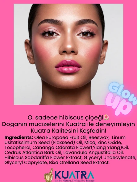 Hibiscus Magic Doğal İçerikli Çok Amaçlı Allık, Ruj, Göz Farı (Makyaj Beraberinde Çok Değerli Besleyici Cilt Bakımı) - 6
