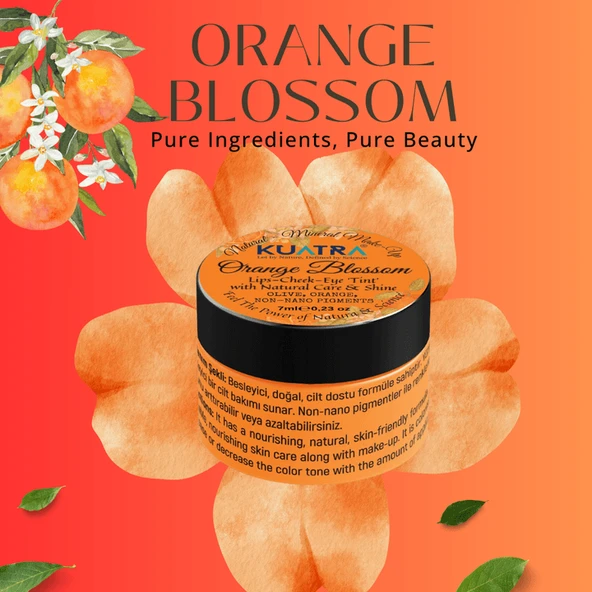 Orange Blossom Lip-Cheek-Eye ‘Tint’ Doğal İçerikli Çok Amaçlı Allık, Ruj, Göz Farı (Makyaj Beraberinde Çok Değerli Besleyici Cilt Bakımı) - 3