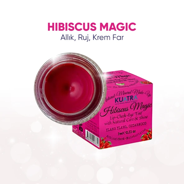 Hibiscus Magic Doğal İçerikli Çok Amaçlı Allık, Ruj, Göz Farı (Makyaj Beraberinde Çok Değerli Besleyici Cilt Bakımı) - 2