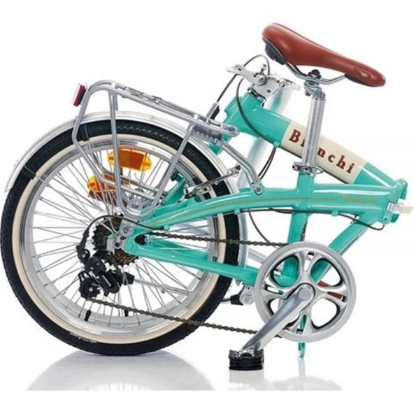 BIANCHI FOLDING NEW VINTAGE KATLANIR BİSİKLET 290H 20 JANT 7 VİTES CELESTE KREM CK16 GLOSSY - Resim 3