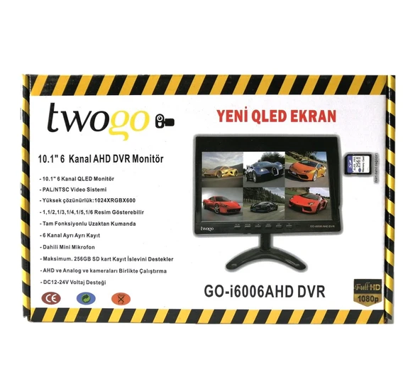 Twogo GO-İ6006 Hybrid DVR 6 Kanal 10 Inç Monitör Dvr Hybrid 6 Kamera Girişli (6 Kamera Dahil) - 2