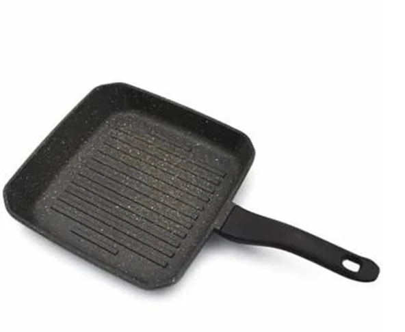 EDA COOKWARE DÖKÜM KARE IZGARA TAVASI SİYAH  NO:26 CM ZK-971