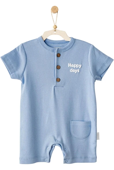 Andy Wawa Bebek Basic Romper Mavi Tulum AC25893
