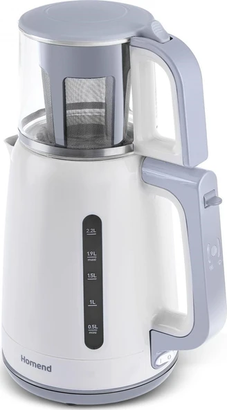 Homend 1756H 1800 W Cam Demlikli Beyaz Çay Makinesi - 2