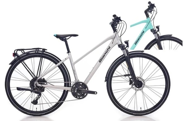 BIANCHI NEWTOURER ST CUES KADIN ŞEHİR BİSİKLETİ 430H HD 28 JANT 20 VİTES CELESTE MAT GRAPHITE GLOSS