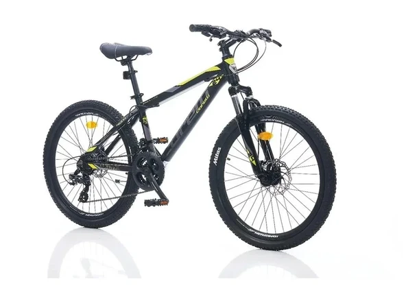 CORELLİ FELİX 2.2 ERKEK DAĞ BİSİKLETİ 310H MD 24 JANT 24 VİTES SİYAH SARI GRİ ürün görseli 1