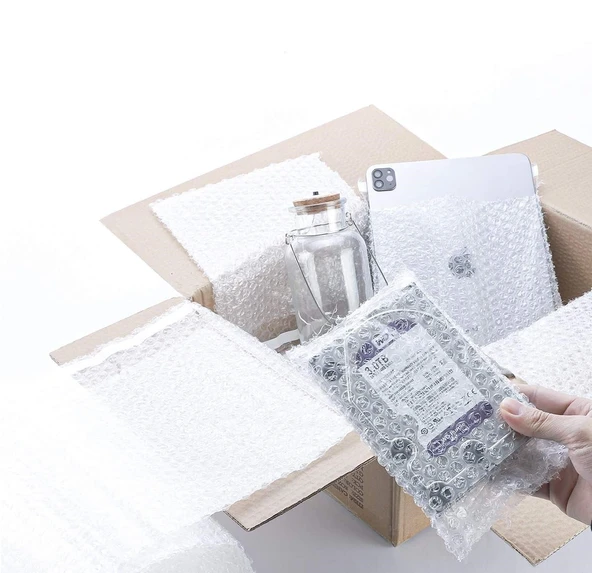 Balonlu Patpat Torba, Bantlı Baloncuklu Torba 10Cm x 15Cm + 5Cm (50 Adet) - Resim 6