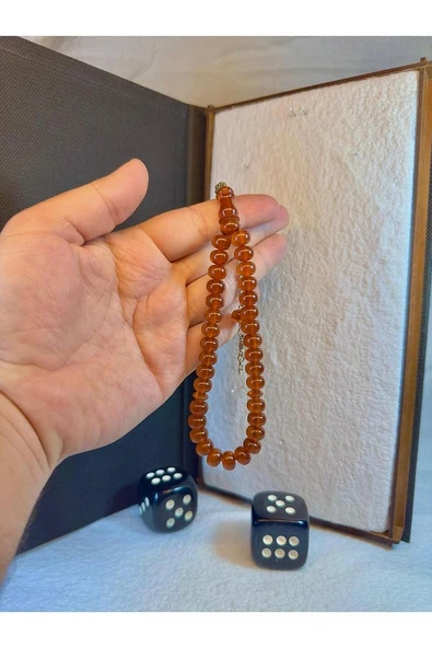 Çubuk Kehribar Tesbih Tekerlek Kesim Bilek Boy T-76