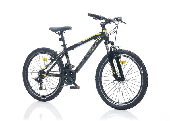 CORELLİ FELİX 3.2 ERKEK DAĞ BİSİKLETİ 310H V 24 JANT 21 VİTES SİYAH SARI GRİ ürün görseli 1