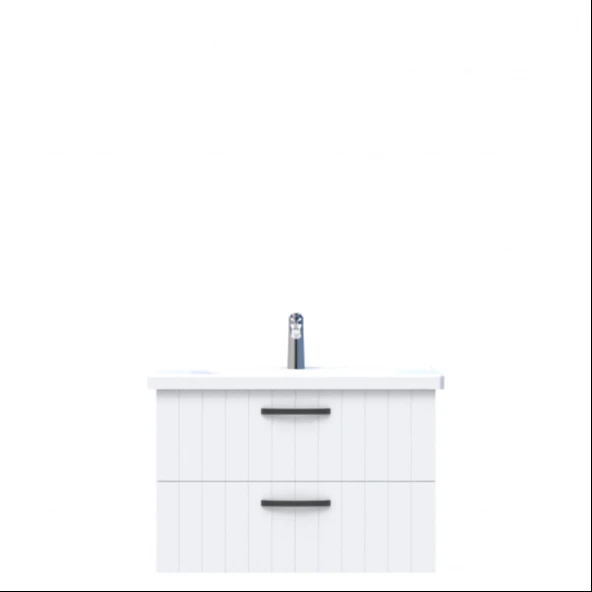 D10 Next Lavabo Dolabı Tezgah Altı 2 Çekmeceli 80 cm Beyaz Lake