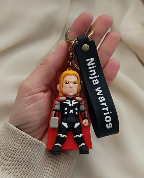 Anahtarlık Avengers Marvel Thor Silikon Anahtarlık Çanta Süsü Karakter Figür Oyuncak Aksesuar