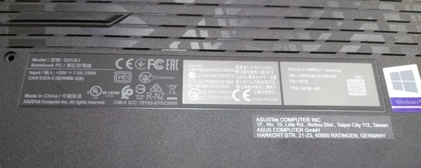 SIFIR AYARINDA Asus ROG Strix G531 G512 G531GT G512LV Orijinal Alt Kasa  (ASUS G512LI-HN061 T-GAMING LAPTOPTAN ÇIKMA ORJİNAL) - 3