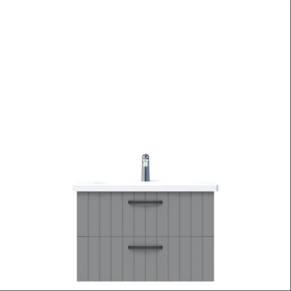 D10 Next Lavabo Dolabı Tezgah Altı 2 Çekmeceli 80 cm Gri Lake