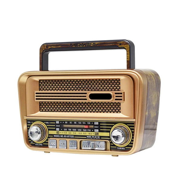 Concord RX-BT733S  Solar Güneş Enerji Panelli Nostaljik Radyo Bluetooth Hoparlör - 2