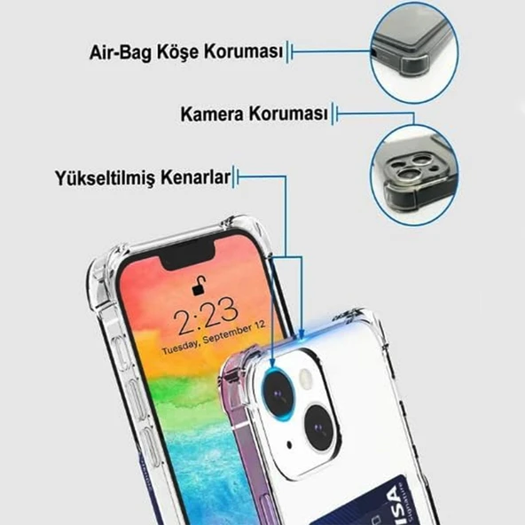 Xiaomi Redmi Note 14 Pro 4G Kılıf Cardy Şeffaf Kartlık Cepli Kapak - 2