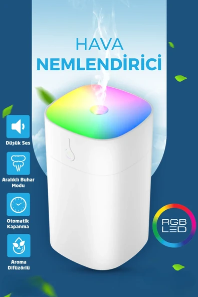 QASUL RGB Işık  Hava Nemlendirici Buhar Makinesi Oda Kokusu Araba Kokusu