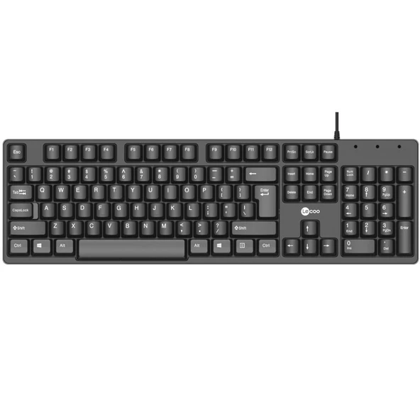 Lenovo Lecoo KB101 USB Kablolu Klavye Q Siyah