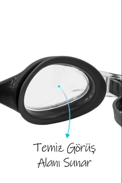 2li SET Boneli Yetişkin Yüzücü Gözlüğü Kılıflı Su Geçirmez Yüzme Havuz Deniz Gözlük Turuncu 1015 - 6
