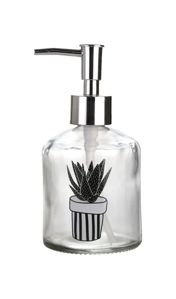 CAM SIVI SABUNLUK,KAKTÜS 1 DESEN 300ML BANYO SETİ 7,6X15,5CM - Resim 3