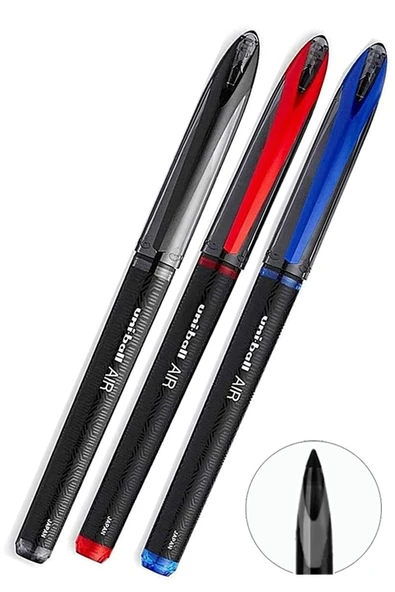 Mavi Siyah Kırmızı Pilot Kalem 3 Adet Uniball Air Mikro 0.5 mm Roller Pilot Kalem Uba-188-M Roller Uçlu Likit Mürekkep ürün görseli