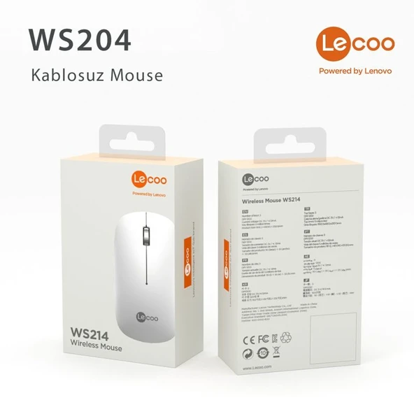 Lenovo Lecoo WS214 Kablosuz Mouse Beyaz - 9