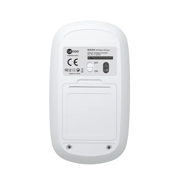 Lenovo Lecoo WS214 Kablosuz Mouse Beyaz - Resim 6