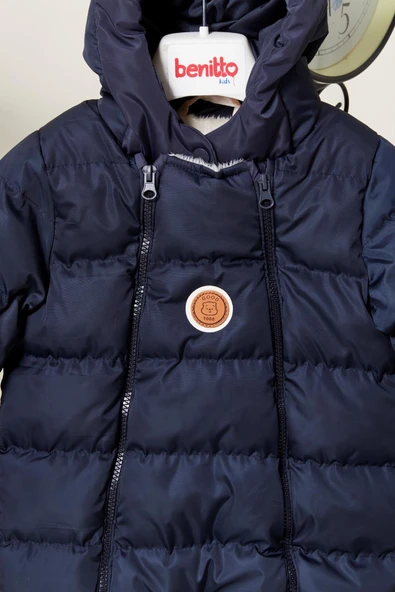 Unisex Kapüşonlu Fermuarlı Bebek Astronot Tulum 51330 - 12