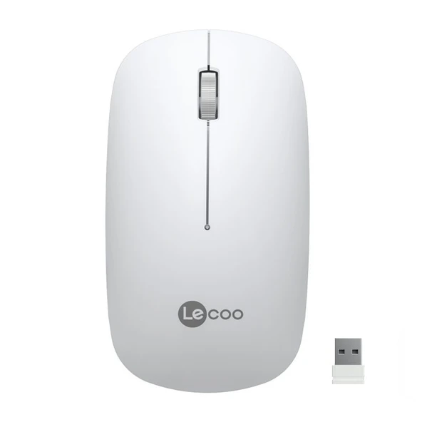 Lenovo Lecoo WS214 Kablosuz Mouse Beyaz - Resim 2