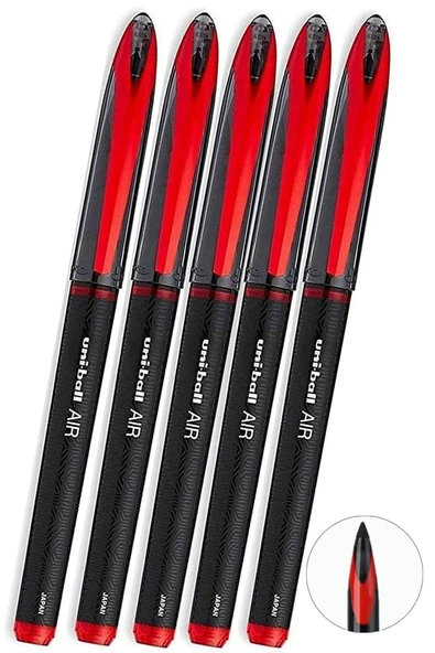 Kırmızı Pilot Kalem 5 Adet Uniball Air Mikro 0.5 mm Roller Pilot Kalem Uba-188-M Roller Uçlu Likit Mürekkep Jel Kalem