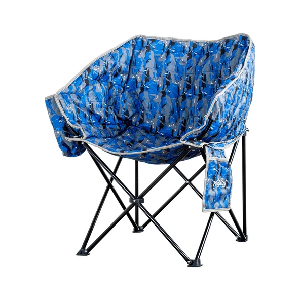 Argeus Balcony Comfort Katlanabilir Kamp Sandalyesi Mavi Kamuflaj ürün görseli 1
