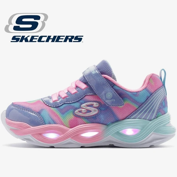 Skechers Twisty Glow - Sorbet Swirl 303716L Ortopedik Işıklı Çocuk Spor Ayakkabı