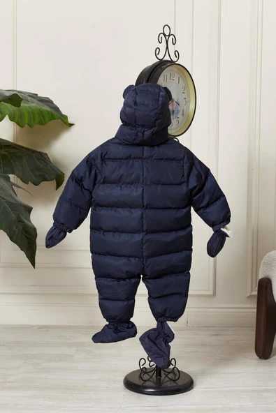 Unisex Kapüşonlu Fermuarlı Bebek Astronot Tulum 51330 - 2