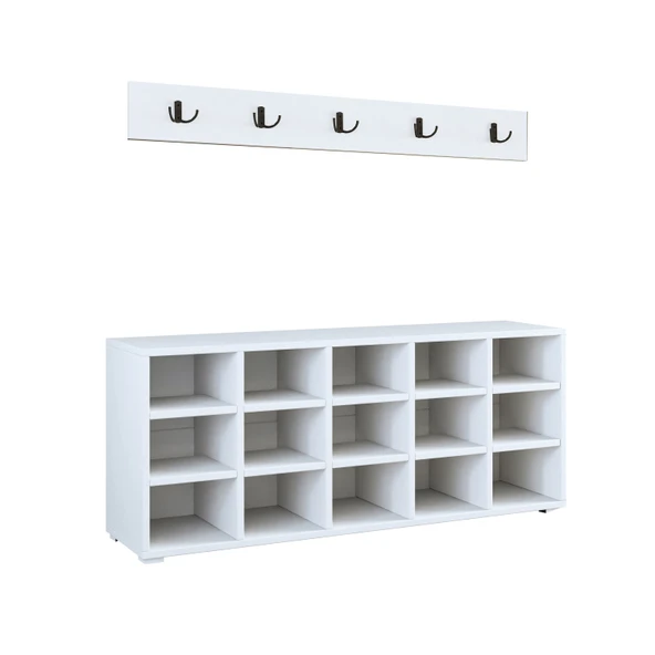 AY001 Talu Askılı Ayakkabılık, Çok Raflı Ayakkabılık Beyaz - 4