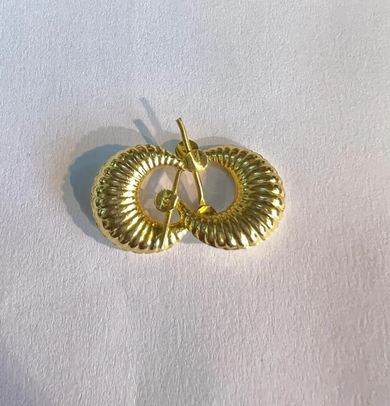 14 AYAR ALTIN MİDYE KÜPE - Resim 2