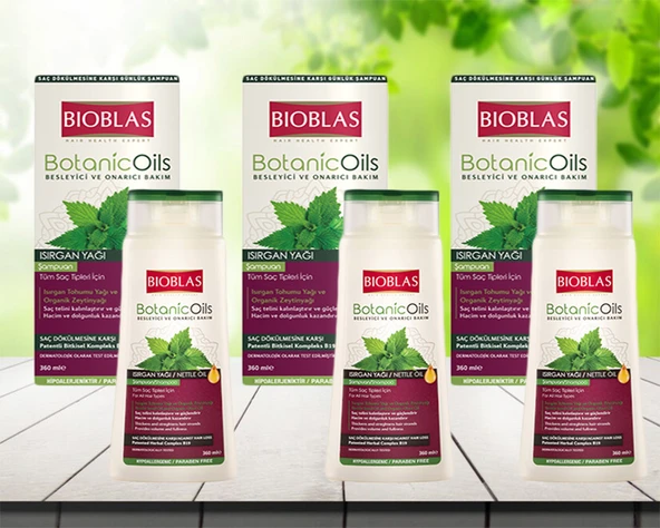 Bioblas Botanic Oils Isırgan Yağlı Şampuan 360 ml 3 Adet
