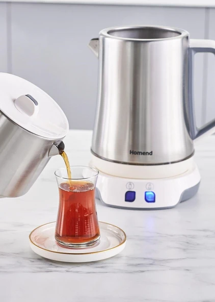 Homend Royaltea Elegant 1775H 1800 W Inox Beyaz Konuşan Çay Makinesi - 4