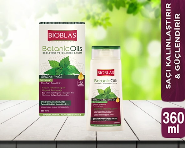 Bioblas Botanic Oils Isırgan Yağlı Şampuan 360 ml 1 Adet